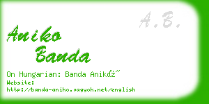 aniko banda business card